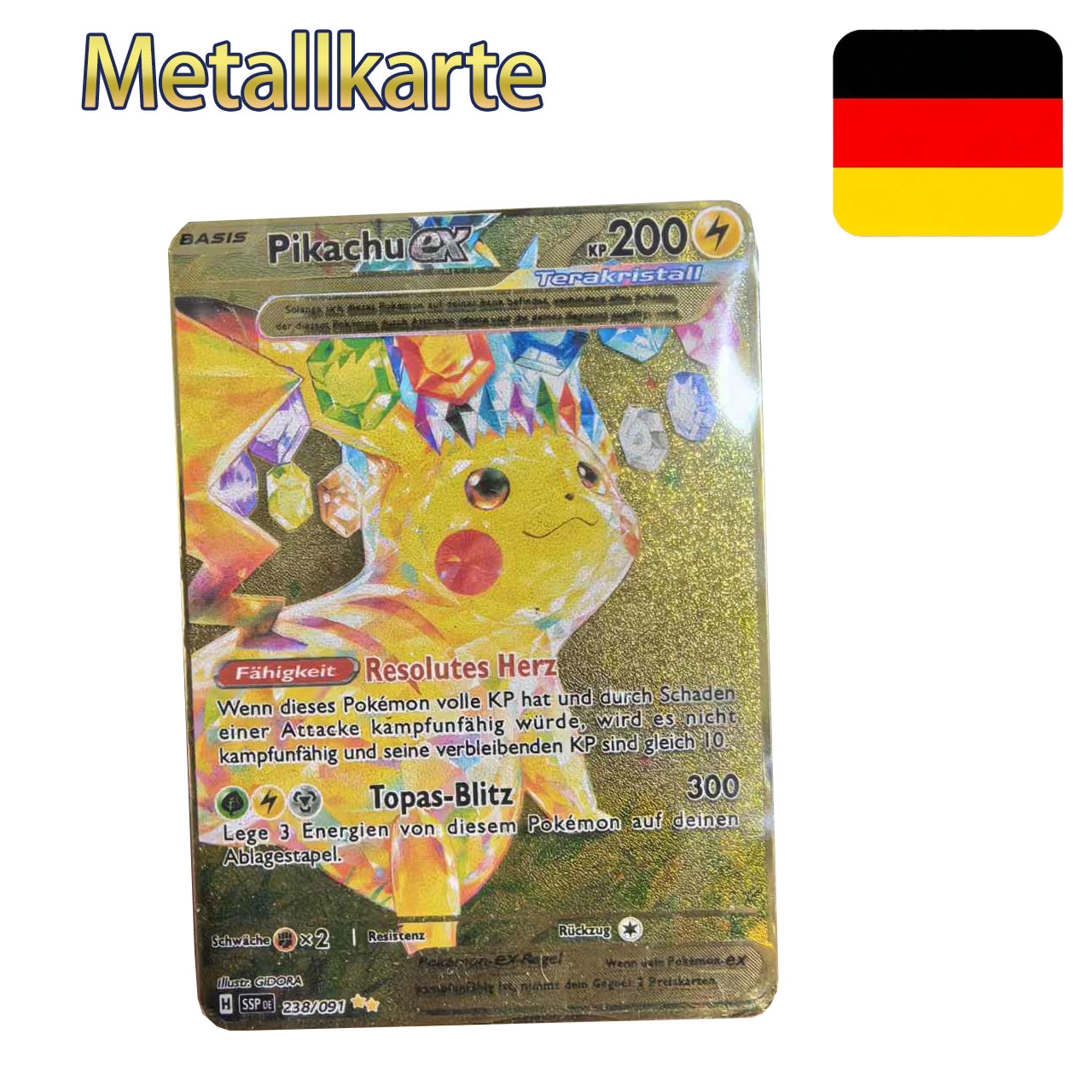 Vintage Collectible Cards - Pokemon Metal Cards in Deutsch Terastal