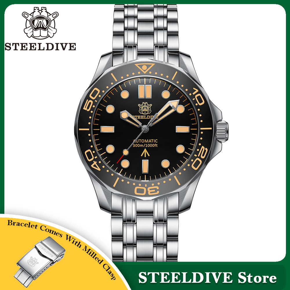 Vintage Collectible Watches - STEELDIVE SD1957 Steel Bracelet 42MM Vintage