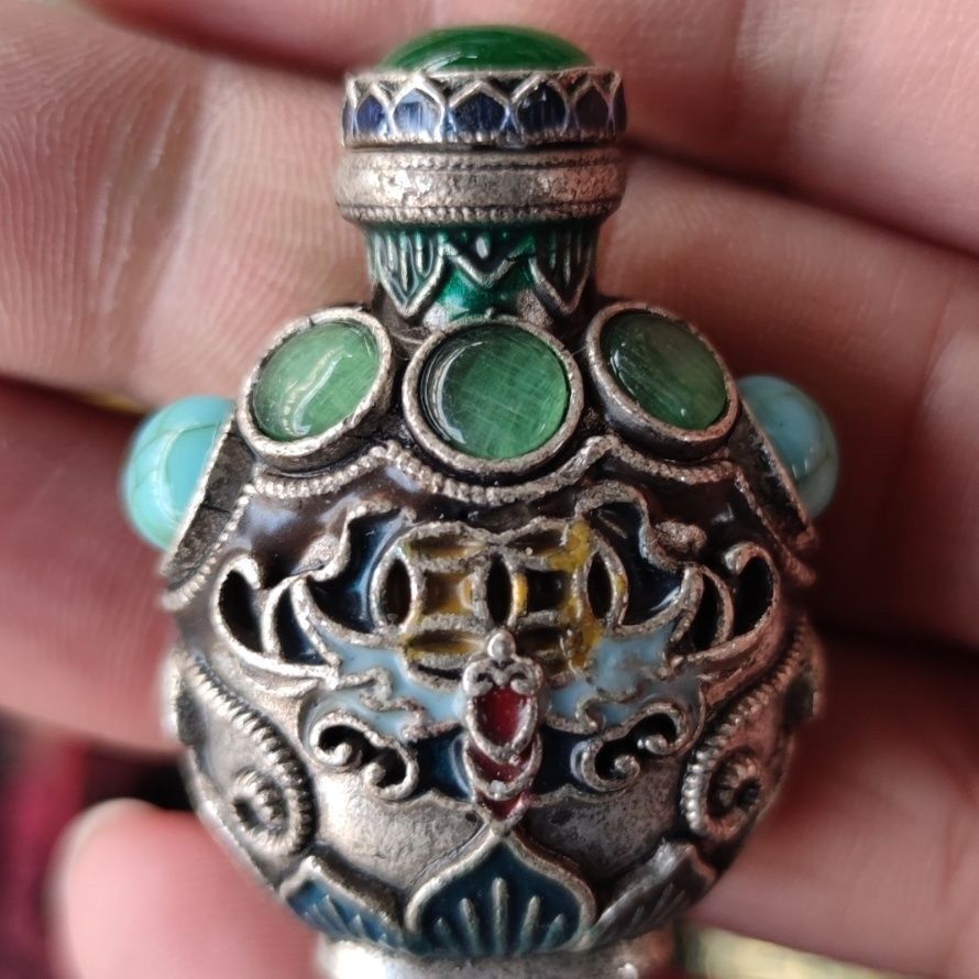 Vintage Cloisonne Bronze Snuff - Vintage Collectible Bottles review and price