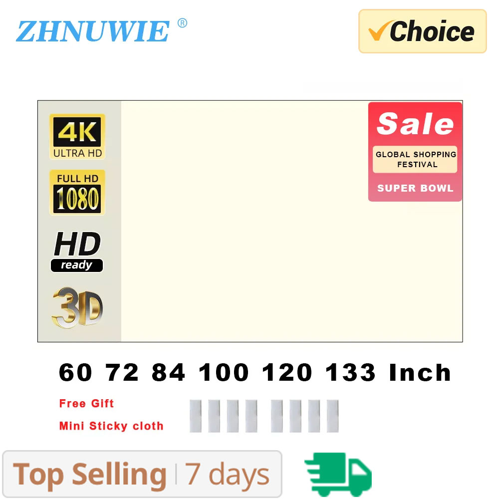 ZHNUWIE Projector Screen White - Slide Film 120 review and price