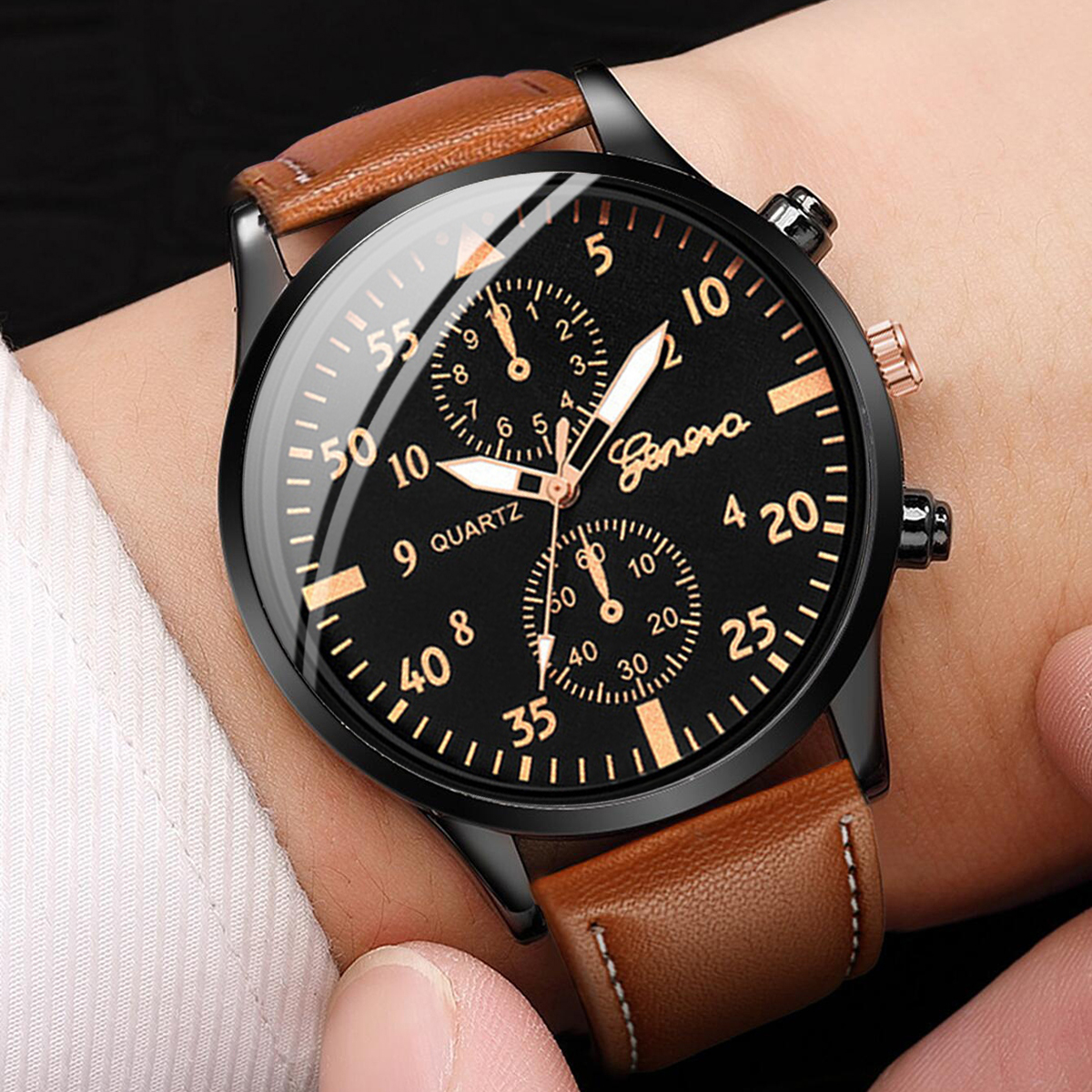 4PCS Fashion Arabic Dial Men B - Vintage Collectible Watches review and price