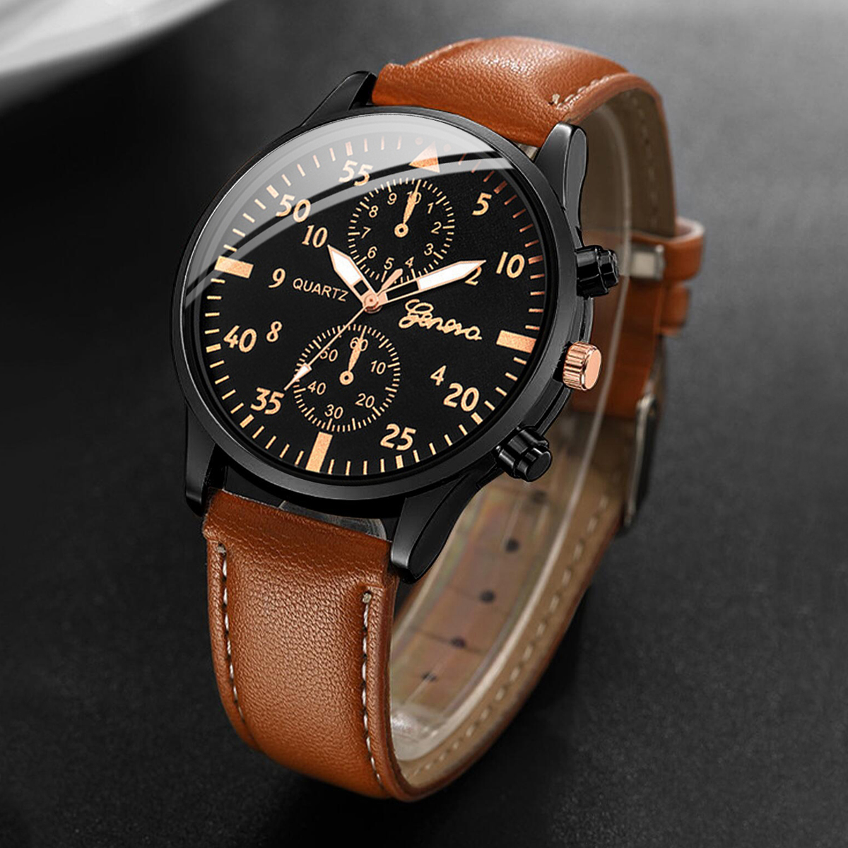 4PCS Fashion Arabic Dial Men B - Vintage Collectible Watches review and price