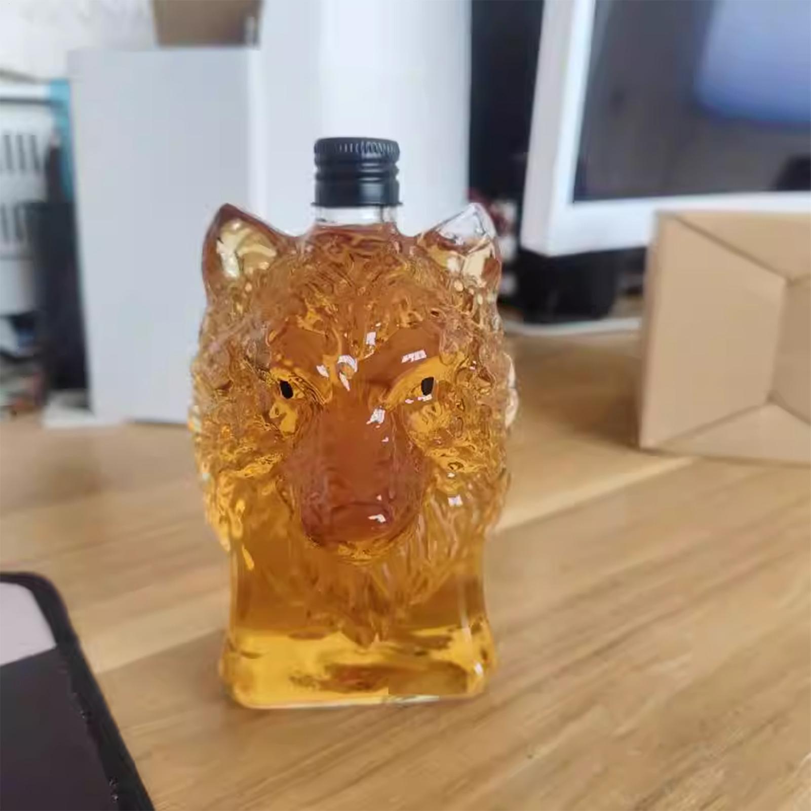 Whiskey Bottle Wolf Shape Wine - Vintage Collectible Bottles review and price