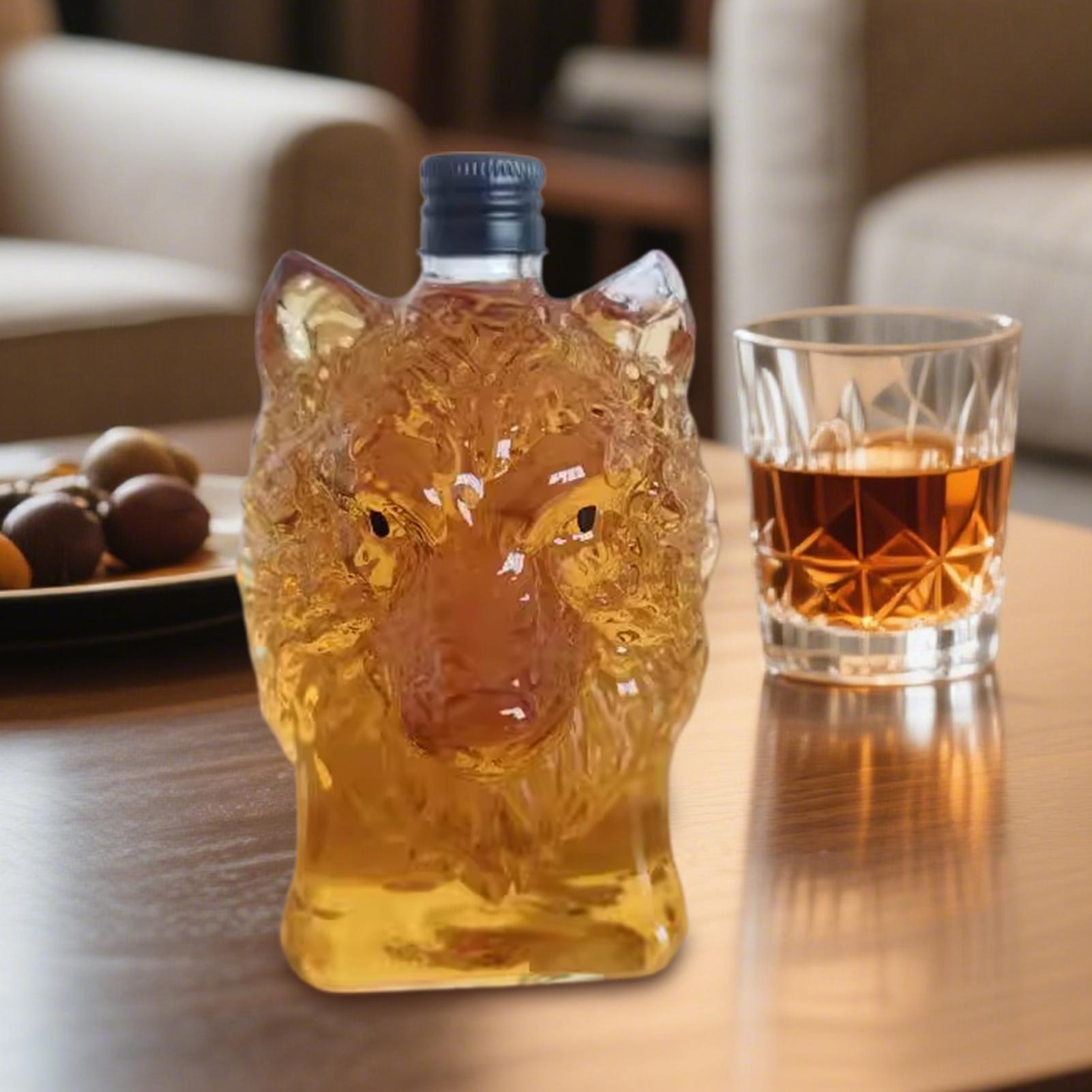 Whiskey Bottle Wolf Shape Wine - Vintage Collectible Bottles review and price