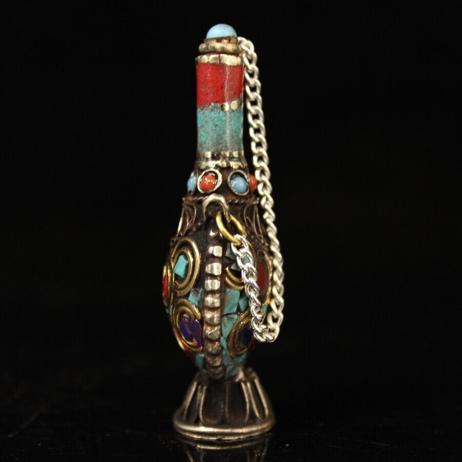Collection Chinese brass inlai - Vintage Collectible Bottles review and price