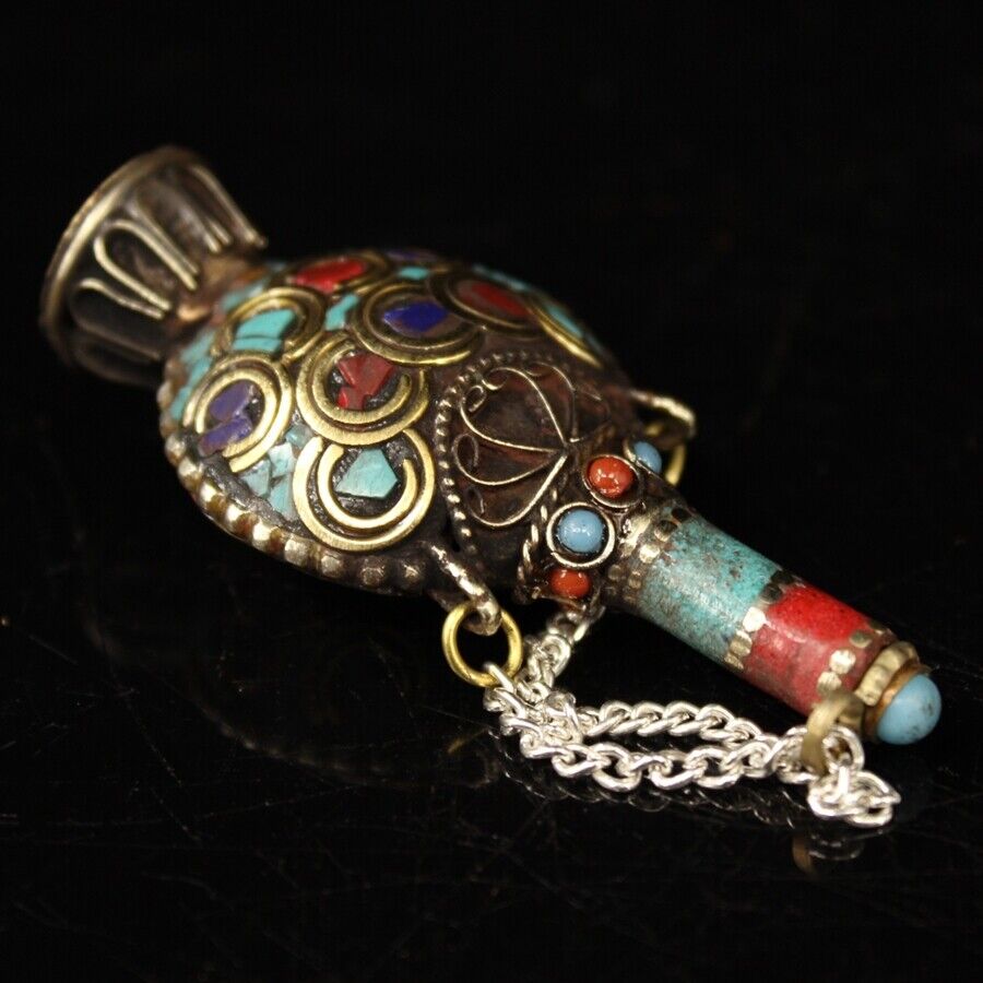 Collection Chinese brass inlai - Vintage Collectible Bottles review and price
