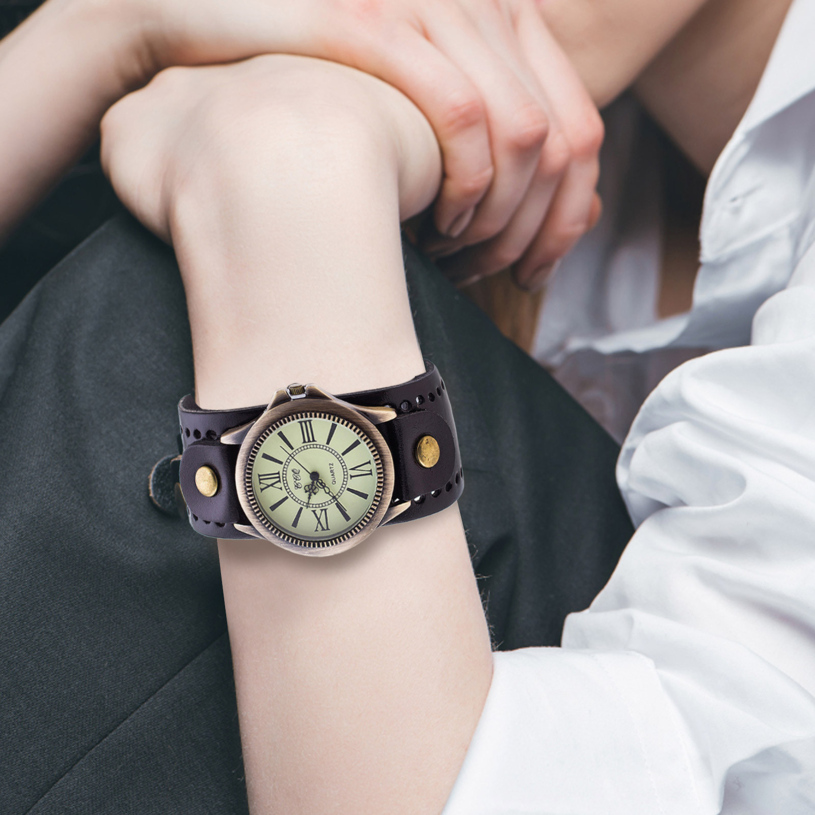 Punk Retro Leather Watch Roman - Vintage Collectible Watches review and price