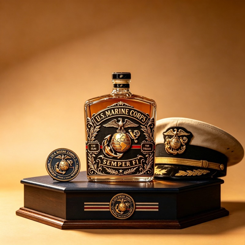 U.S. Marine Corps Whiskey Deca - Vintage Collectible Bottles review and price