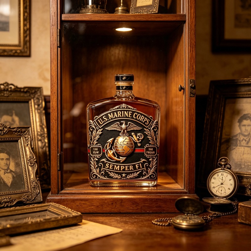 U.S. Marine Corps Whiskey Deca - Vintage Collectible Bottles review and price