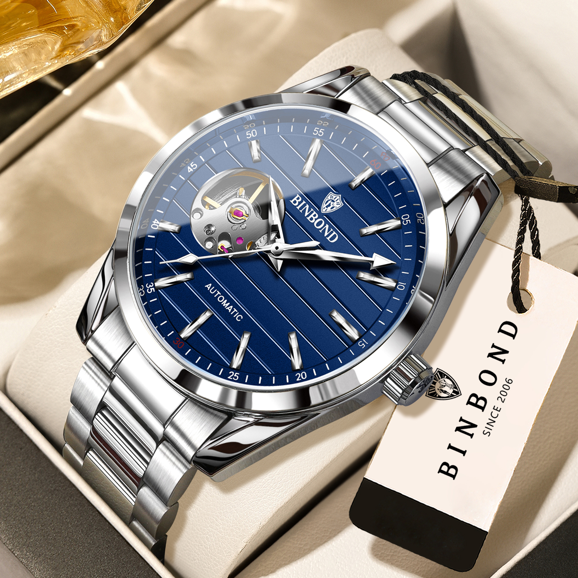 BINBOND Luxury mechanical wris - Vintage Collectible Watches review and price