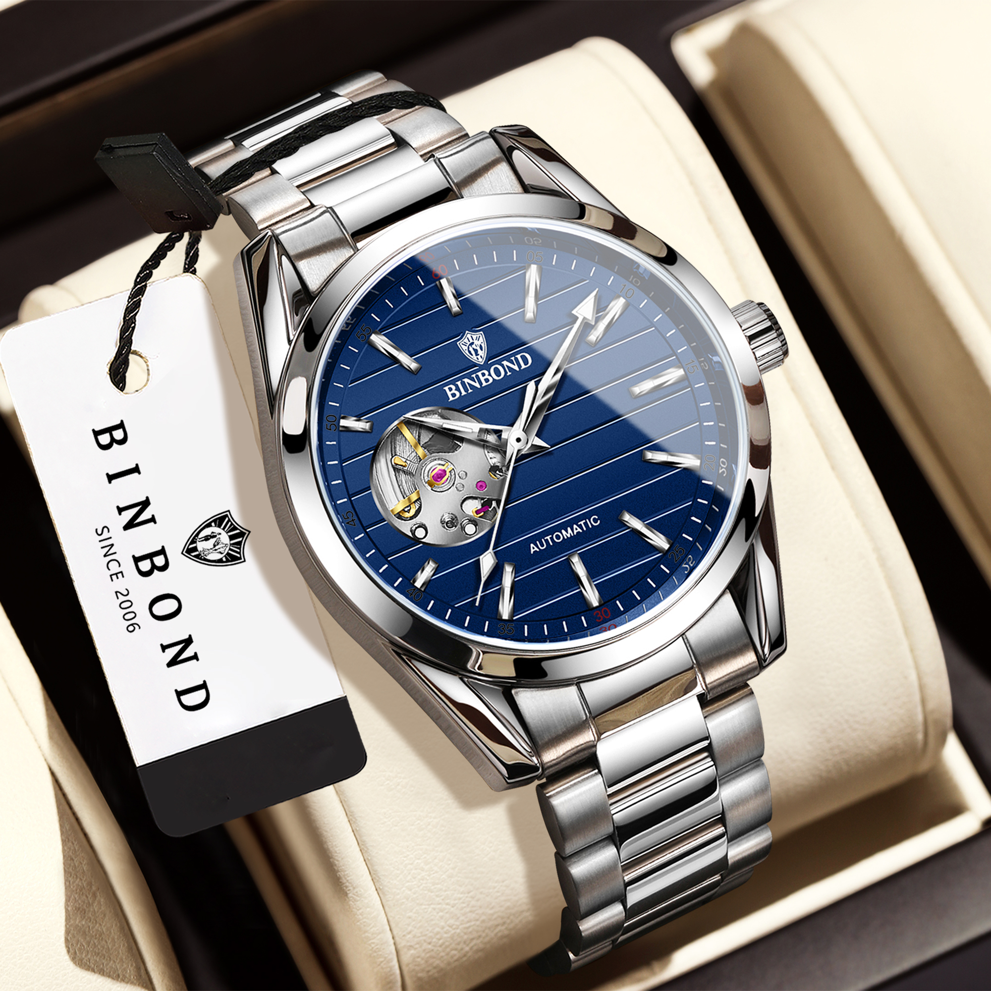 BINBOND Luxury mechanical wris - Vintage Collectible Watches review and price