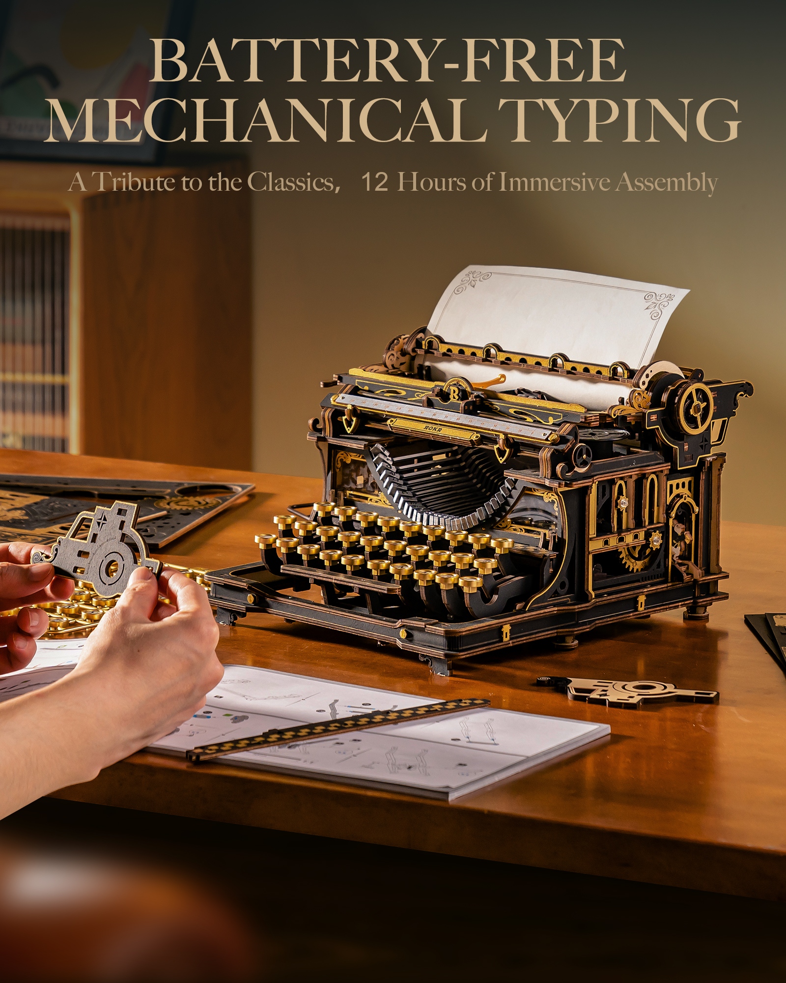 ROKR 3D Wooden Typewriter Puzz - Vintage And Collectible Toys review and price