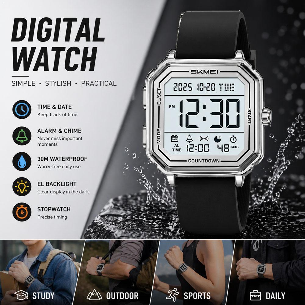 Vintage Digital Watch Stainles - Vintage Collectible Watches review and price