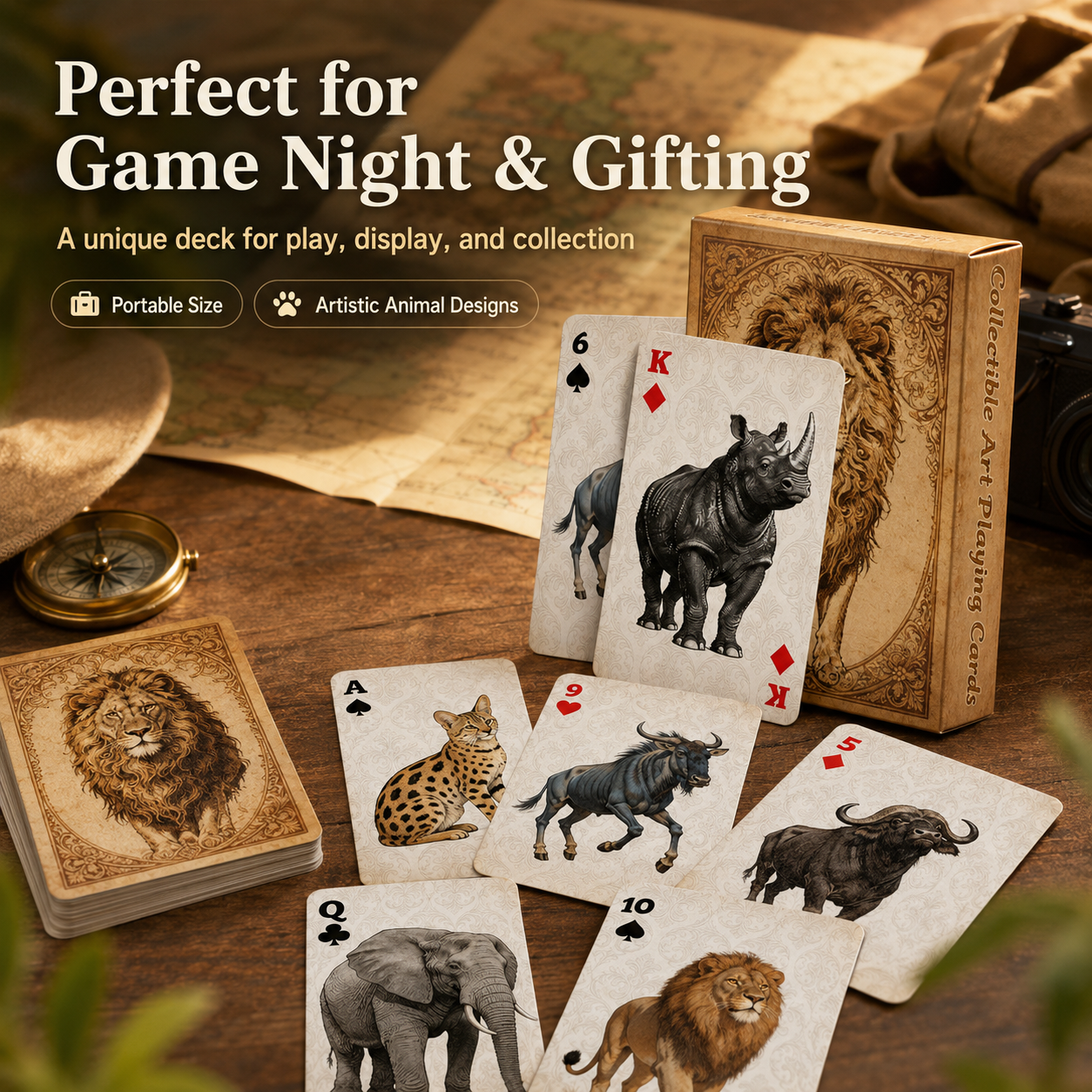 1A set Vintage Wildlife Animal - Vintage Collectible Playing Cards review and price